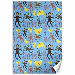 Cute Monkeys Seamless Pattern Canvas 12  X 18   by Simbadda