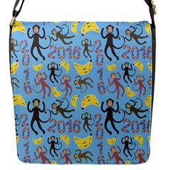 Cute Monkeys Seamless Pattern Flap Messenger Bag (s) by Simbadda