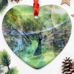 Digitally Painted Abstract Style Watercolour Painting Of A Peacock Ornament (heart) by Simbadda