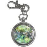 Digitally Painted Abstract Style Watercolour Painting Of A Peacock Key Chain Watches Front