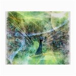 Digitally Painted Abstract Style Watercolour Painting Of A Peacock Small Glasses Cloth Front