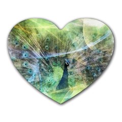 Digitally Painted Abstract Style Watercolour Painting Of A Peacock Heart Mousepads by Simbadda