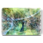 Digitally Painted Abstract Style Watercolour Painting Of A Peacock Large Doormat  30 x20  Door Mat