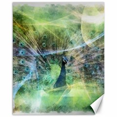 Digitally Painted Abstract Style Watercolour Painting Of A Peacock Canvas 11  X 14   by Simbadda