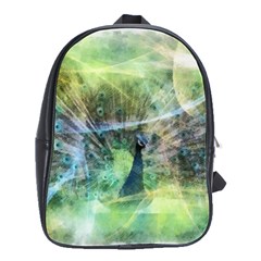 Digitally Painted Abstract Style Watercolour Painting Of A Peacock School Bags(large)  by Simbadda