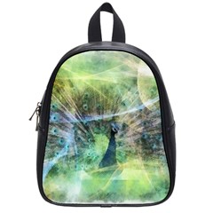 Digitally Painted Abstract Style Watercolour Painting Of A Peacock School Bags (small)  by Simbadda