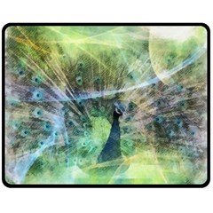 Digitally Painted Abstract Style Watercolour Painting Of A Peacock Fleece Blanket (medium)  by Simbadda