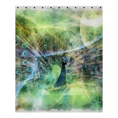 Digitally Painted Abstract Style Watercolour Painting Of A Peacock Shower Curtain 60  X 72  (medium)  by Simbadda