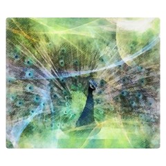 Digitally Painted Abstract Style Watercolour Painting Of A Peacock Double Sided Flano Blanket (small)  by Simbadda