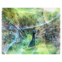 Digitally Painted Abstract Style Watercolour Painting Of A Peacock Double Sided Flano Blanket (medium)  by Simbadda