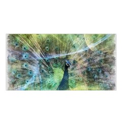 Digitally Painted Abstract Style Watercolour Painting Of A Peacock Satin Shawl by Simbadda