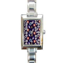 Cute Birds Pattern Rectangle Italian Charm Watch by Simbadda