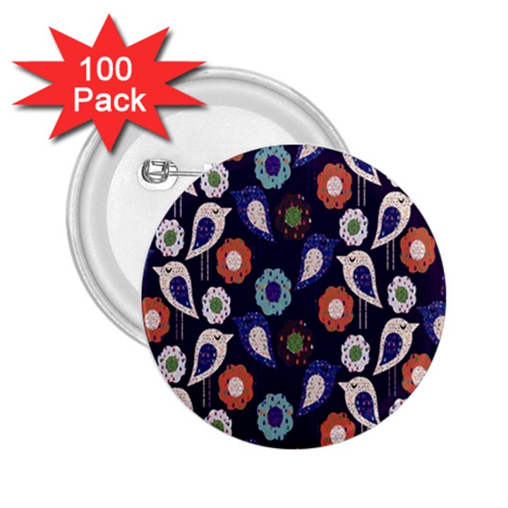 Cute Birds Pattern 2.25  Buttons (100 pack) 