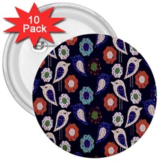 Cute Birds Pattern 3  Buttons (10 Pack)  by Simbadda