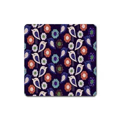 Cute Birds Pattern Square Magnet by Simbadda