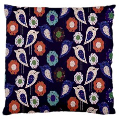 Cute Birds Pattern Large Cushion Case (two Sides) by Simbadda