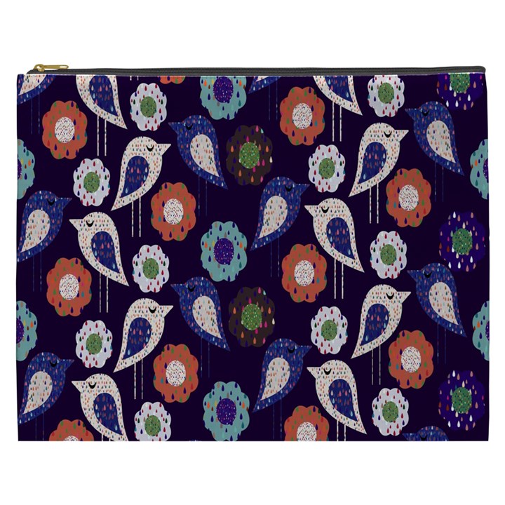 Cute Birds Pattern Cosmetic Bag (XXXL) 