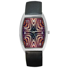 Colorful Seamless Vibrant Pattern Barrel Style Metal Watch by Simbadda