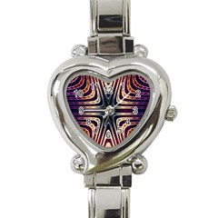 Colorful Seamless Vibrant Pattern Heart Italian Charm Watch by Simbadda