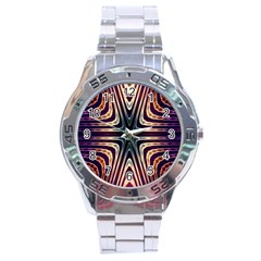 Colorful Seamless Vibrant Pattern Stainless Steel Analogue Watch by Simbadda