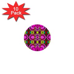 Love Hearths Colourful Abstract Background Design 1  Mini Buttons (10 Pack)  by Simbadda