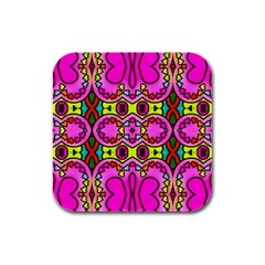 Love Hearths Colourful Abstract Background Design Rubber Square Coaster (4 Pack)  by Simbadda