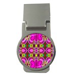 Love Hearths Colourful Abstract Background Design Money Clips (Round)  Front