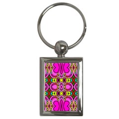 Love Hearths Colourful Abstract Background Design Key Chains (rectangle)  by Simbadda