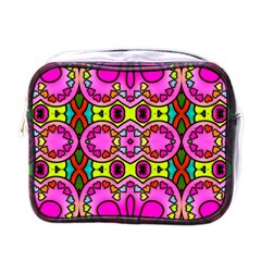 Love Hearths Colourful Abstract Background Design Mini Toiletries Bags by Simbadda