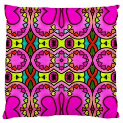 Love Hearths Colourful Abstract Background Design Large Cushion Case (one Side) by Simbadda