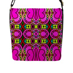 Love Hearths Colourful Abstract Background Design Flap Messenger Bag (l)  by Simbadda