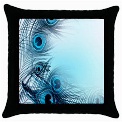 Feathery Background Throw Pillow Case (black) by Simbadda