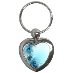 Feathery Background Key Chains (heart)  by Simbadda