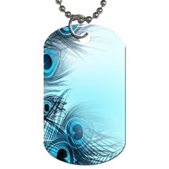 Feathery Background Dog Tag (one Side) by Simbadda