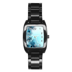 Feathery Background Stainless Steel Barrel Watch by Simbadda