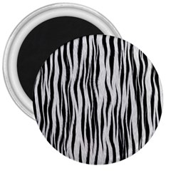 Black White Seamless Fur Pattern 3  Magnets by Simbadda