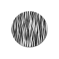 Black White Seamless Fur Pattern Magnet 3  (round) by Simbadda