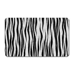 Black White Seamless Fur Pattern Magnet (rectangular) by Simbadda