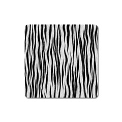 Black White Seamless Fur Pattern Square Magnet by Simbadda