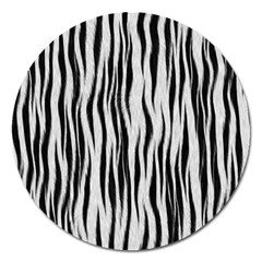 Black White Seamless Fur Pattern Magnet 5  (round) by Simbadda