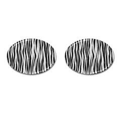 Black White Seamless Fur Pattern Cufflinks (oval) by Simbadda