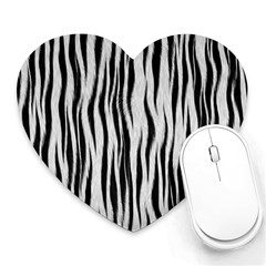 Black White Seamless Fur Pattern Heart Mousepads by Simbadda