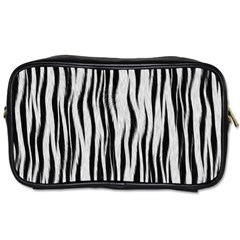 Black White Seamless Fur Pattern Toiletries Bags 2-side by Simbadda