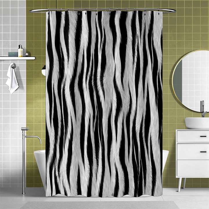 Black White Seamless Fur Pattern Shower Curtain 48  x 72  (Small) 