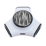 Black White Seamless Fur Pattern 3-Port USB Hub Front