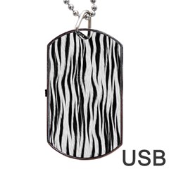 Black White Seamless Fur Pattern Dog Tag Usb Flash (two Sides) by Simbadda