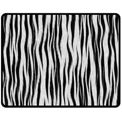 Black White Seamless Fur Pattern Double Sided Fleece Blanket (medium)  by Simbadda