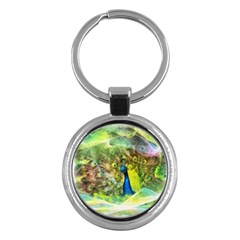 Peacock Digital Painting Key Chains (round)  by Simbadda