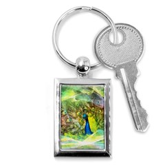 Peacock Digital Painting Key Chains (rectangle)  by Simbadda