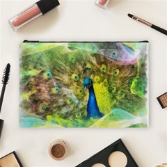 Peacock Digital Painting Cosmetic Bag (large)  by Simbadda